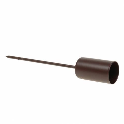Product Candle holder for taper candles brown Ø2.3cm H14cm 4 pcs