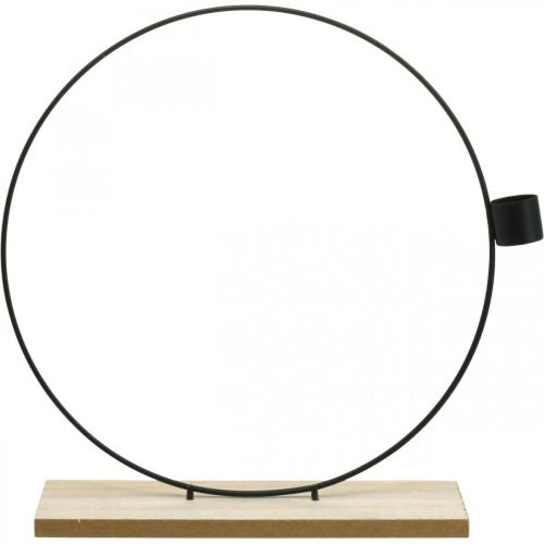 Floristik24 Decorative ring with stand black metal candlestick Ø23cm