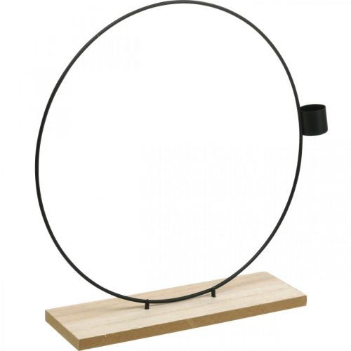 Floristik24 Decorative ring with stand black metal candlestick Ø23cm