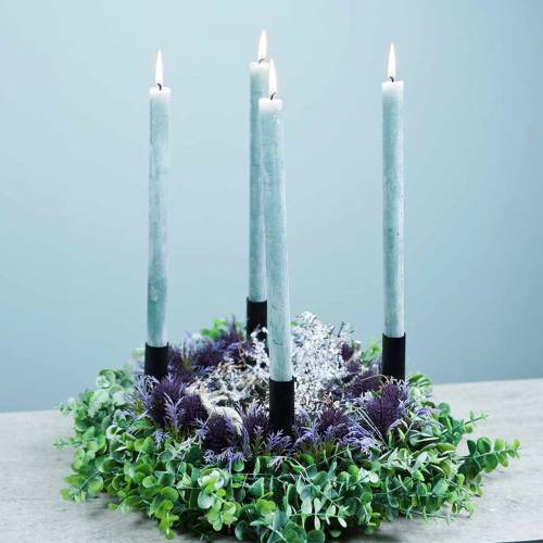 Product Candle holder black for stick candles 15cm 4pcs