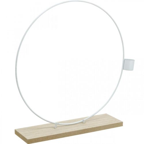 Product Decorative ring with stand white candle holder metal table decoration Ø23cm