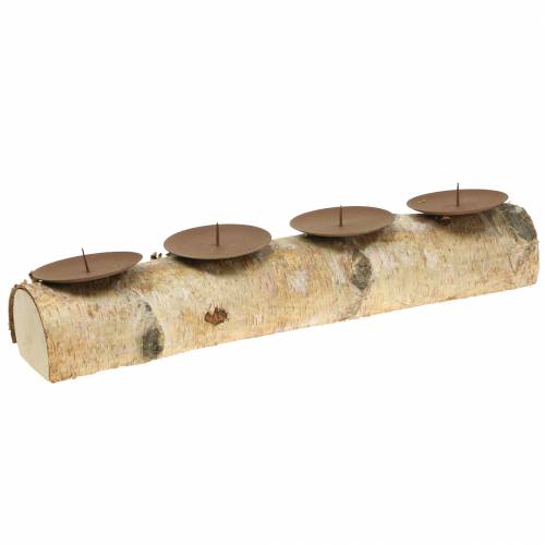 Floristik24 Candlestick with 4 thorns birch 40cm x 8cm H9cm