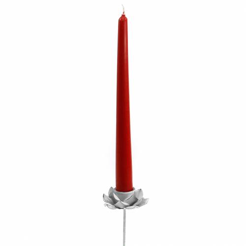 Floristik24 Candle holder flower for sticking white metal Ø6×10cm 4pcs