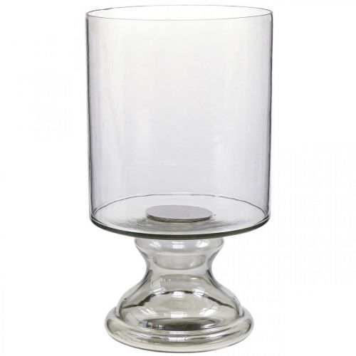 Floristik24 Wind light glass candle glass tinted, clear Ø20cm H36.5cm