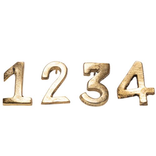 Candle Pins Advent Numbers 1 to 4 Set Gold Metal 4cm
