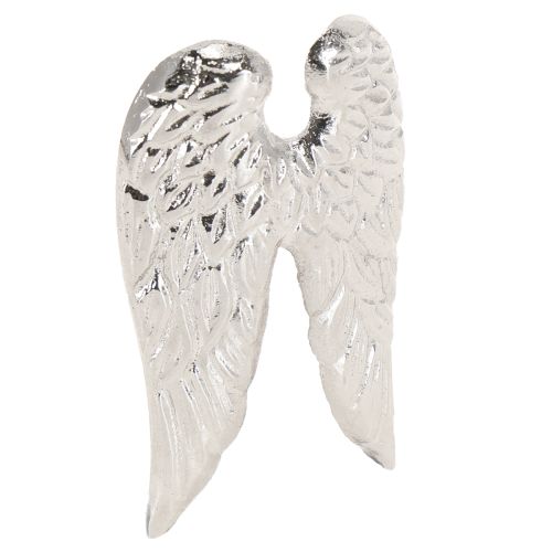 Floristik24 Candle pins Christmas angel wings silver 4×7cm 4 pcs