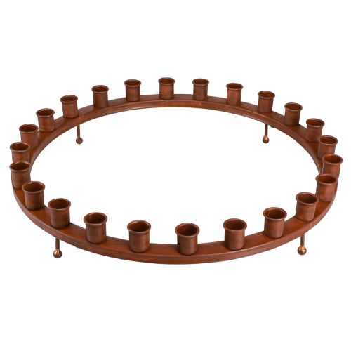 Floristik24 Candle ring for 24 candles candle holder brown metal 43cm
