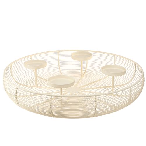 Candle bowl candle holder 4 pillar candles cream Ø45cm