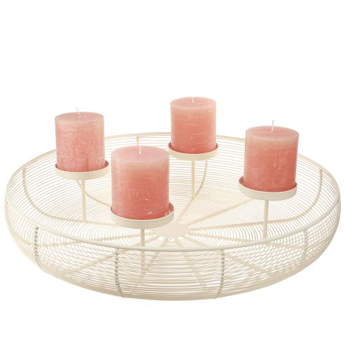 Product Candle bowl candle holder 4 pillar candles cream Ø45cm