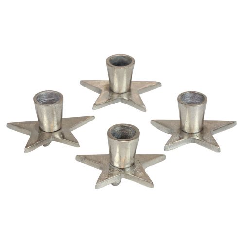Product Candlestick silver candlestick star 8x8x4.5cm 4pcs