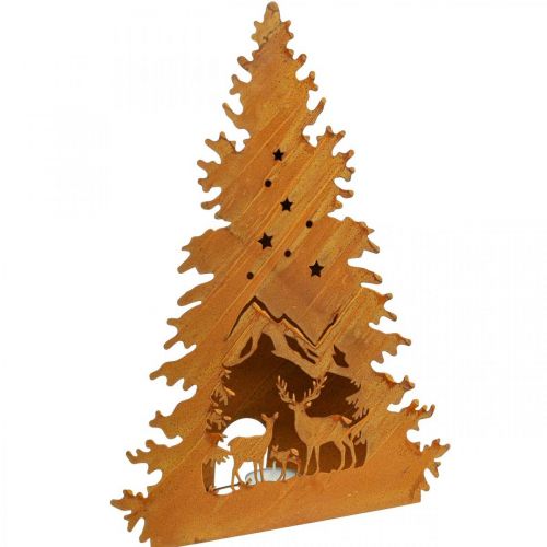 Product Candlestick patina Christmas lantern fir tree H50cm