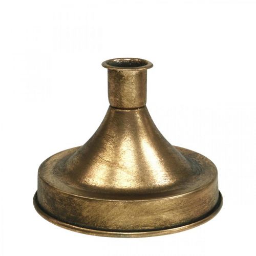 Product Candlestick Gold Metal Candlestick Antique Look H8.5cm