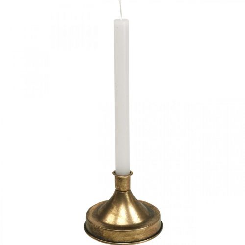 Product Candlestick Gold Metal Candlestick Antique Look H8.5cm
