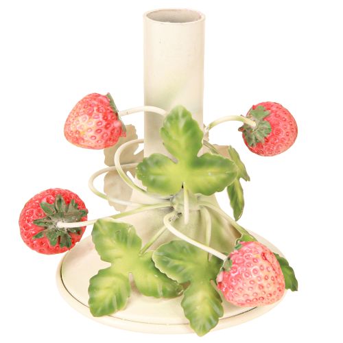 Product Candle holder metal strawberry decoration summer cream H13cm