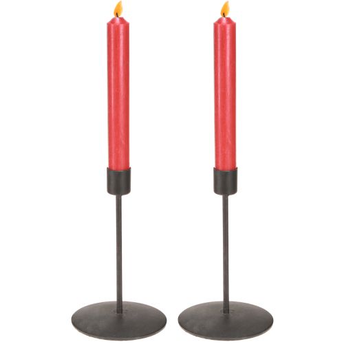 Product Candlestick metal candle holder antique brown H16cm 2pcs