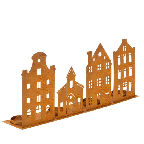Candlestick Christmas lights Decoration Houses Rust 52×12cm buy online | Floristik24.co.uk
