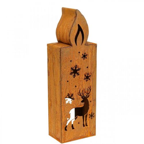 Floristik24 Tea light holder Christmas patina deer candle 35x11cm