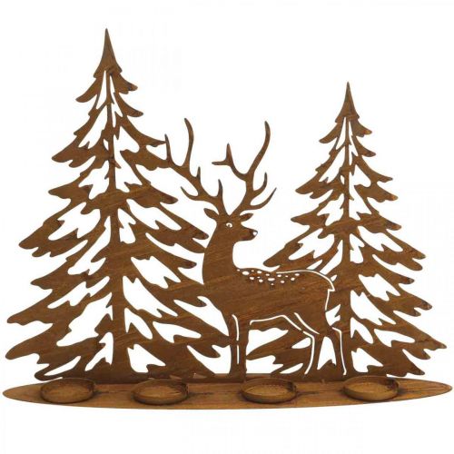 Floristik24 Candlestick window decoration deer in the forest rust decoration 50×40cm