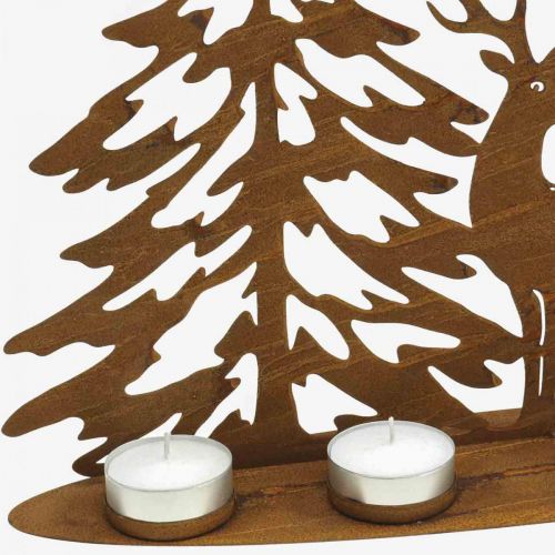 Floristik24 Candlestick window decoration deer in the forest rust decoration 50×40cm