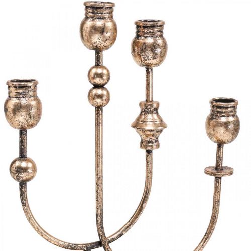 Floristik24 Candlestick Golden Candlestick Vintage 4-flame H39cm