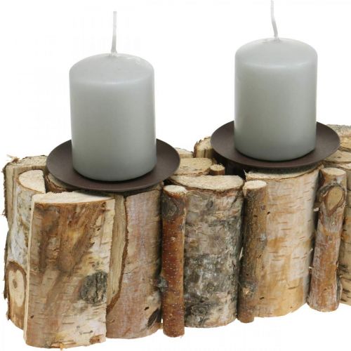 Product Table decoration Advent birch candlestick wood 45 × 8cm H9cm