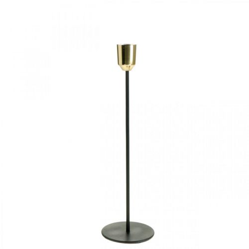 Floristik24 Candle holder gold / black, candlestick made of metal H29cm Ø2.2cm