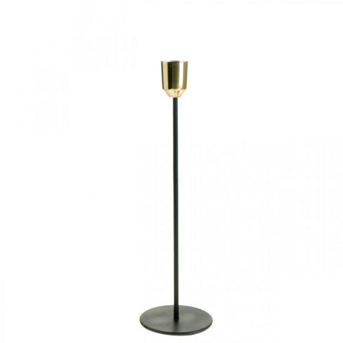 Product Candle holder gold / black, candlestick made of metal H29cm Ø2.2cm