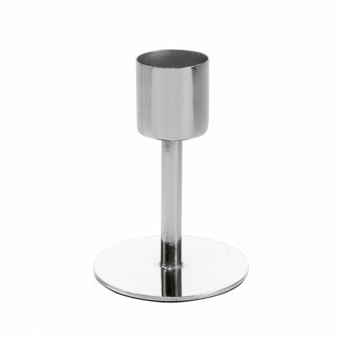Floristik24 Metal Candle Holder Set for Taper Candles Silver Ø2.2cm H7.3cm 4 pcs