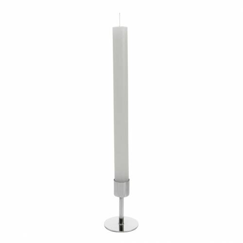 Floristik24 Metal Candle Holder Set for Taper Candles Silver Ø2.2cm H7.3cm 4 pcs