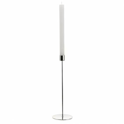 Floristik24 Metal candlestick set for candles silver Ø2.2cm H31cm 2pcs