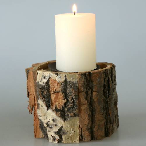Floristik24 Candlestick wood Ø13cm H10cm