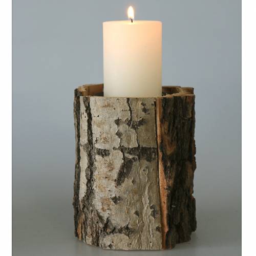 Floristik24 Candlestick wood Ø13cm H16cm