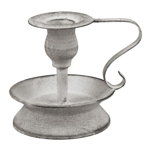 Product Candlestick metal candlestick handle white grey 12.5cm