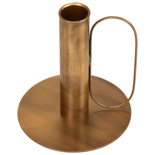 Floristik24 Candlestick metal candlestick brass look Ø8.5cm