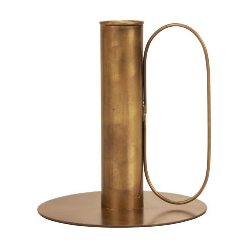 Floristik24 Candlestick metal candlestick brass look Ø8.5cm