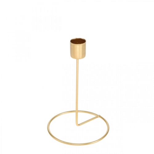 Floristik24 Candlestick gold table decoration metal for stick candle Ø10cm H15cm