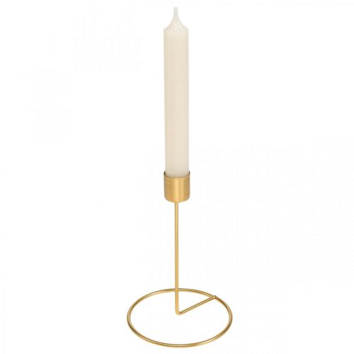 Floristik24 Candlestick gold table decoration metal for stick candle Ø10cm H15cm