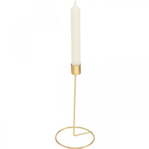 Floristik24 Candlestick gold metal decorative stick candle holder Ø10cm H20cm