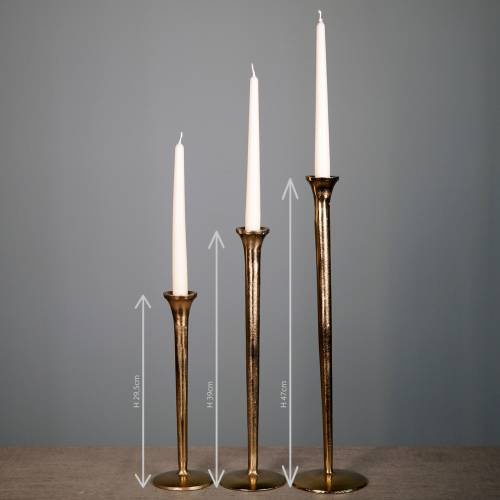 Floristik24 Candlestick antique gold Ø9.5cm H29.5cm