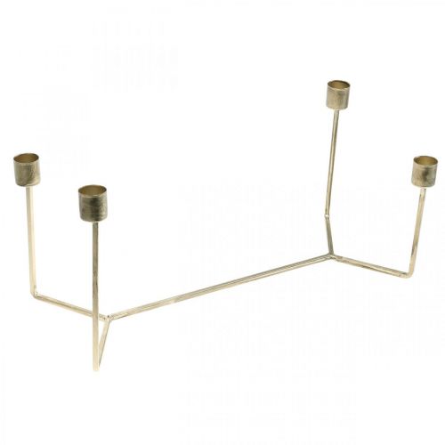Floristik24 Candlestick for candle tray champagne metal 37 × 17 × 18cm