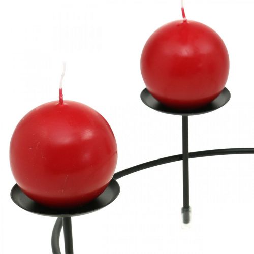 Product Candlestick for 4 candles black metal table decoration Ø23.5cm 2pcs