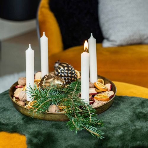 Product Candle plate, Advent wreath bowl, Christmas decoration golden antique look Ø30cm