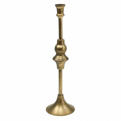 Floristik24 Christmas candle holder brass-colored metal Ø10.5cm H38.5cm