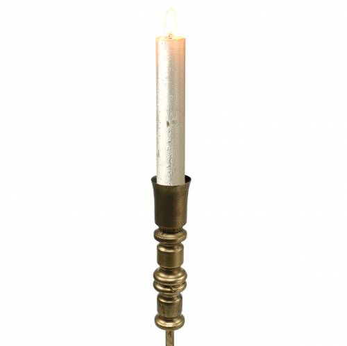 Floristik24 Vintage style candle holder brass colored metal Ø12.5cm H49cm