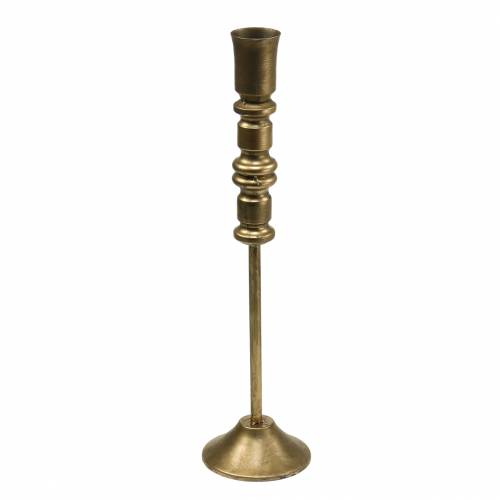 Floristik24 Vintage style candle holder brass colored metal Ø12.5cm H49cm