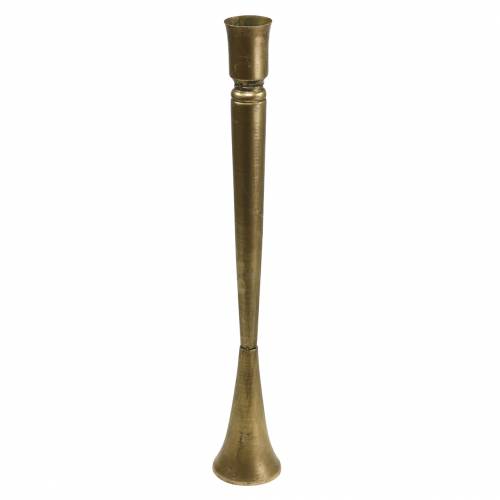 Floristik24 Candlestick brass-colored metal antique look Ø8cm H53.5cm