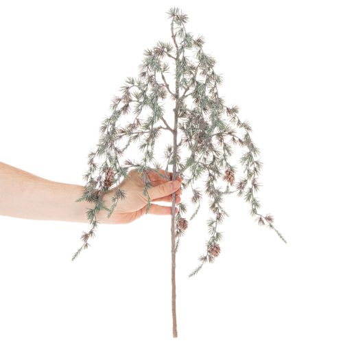 Artificial Pine Branch with Decorative Cones and Frosted Effect – 80cm, Pack of 3 | Floristik24.co.uk