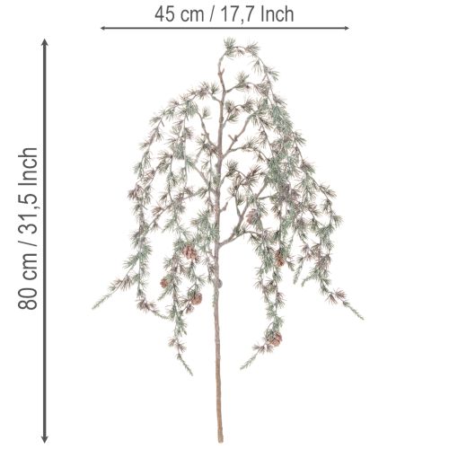Artificial Pine Branch with Decorative Cones and Frosted Effect – 80cm, Pack of 3 | Floristik24.co.uk