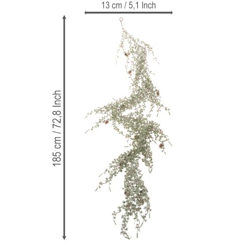 Artificial Christmas Garland with Pine Cones and Frosted Greenery – 185cm buy online | Floristik24.co.uk