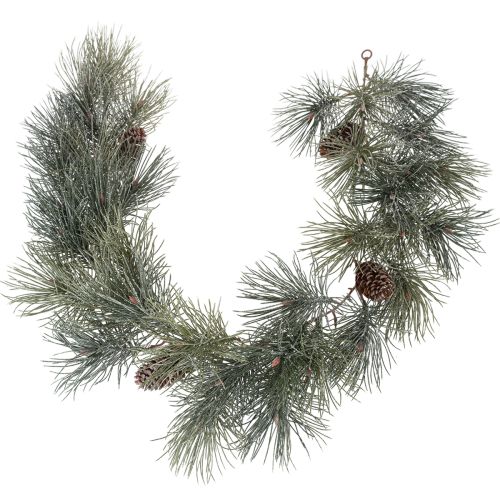 Artificial Pine Garland with Cones, 180cm, Green and Brown, Indoor Use